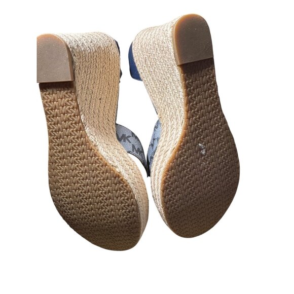 Michael Kors Navy & Gray Wedge Sandals 7.5 - Picture 8 of 8